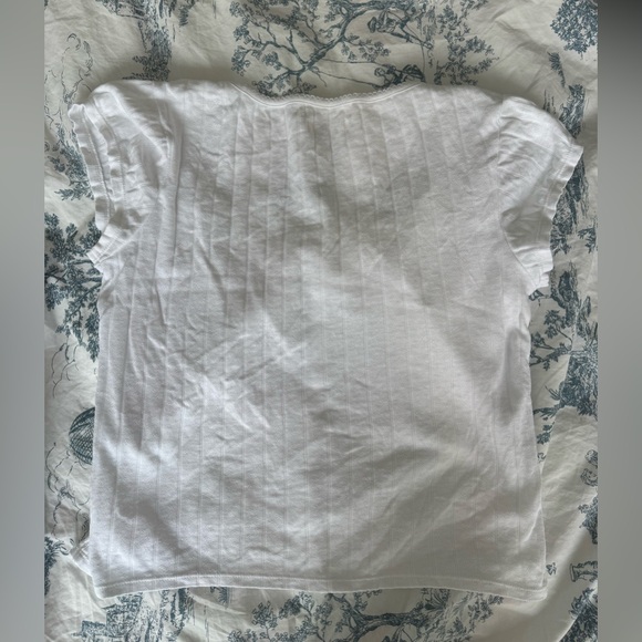 Christy Dawn Bridget tee in ivory pointelle size M - Picture 6 of 7